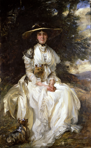 James Jebusa Shannon (1862 - 1923), Portrait of Lady Barber in a Landscape, c.1912, oil on canvas