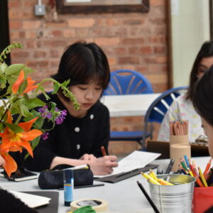 Students at the Art in Bloom Workshop